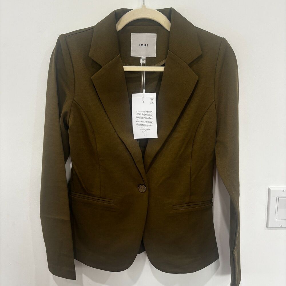 ICHI Olive Green Tailored Blazer